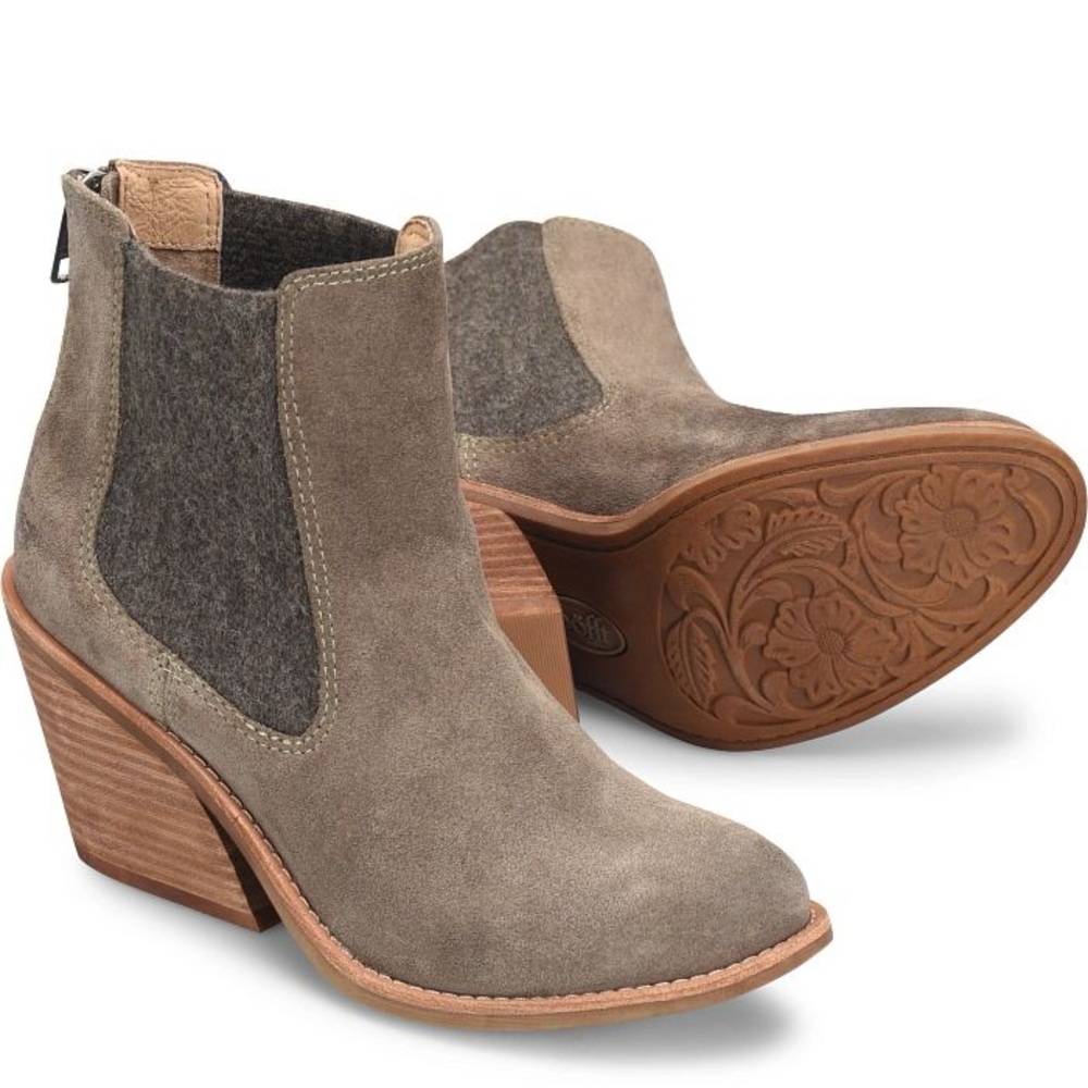 NWT Sofft Tara Block Heel Suede Western Inspired Booties Sz 8,5
